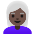 👩🏿‍🦳 woman: dark skin tone, white hair display on Google